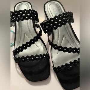 Andrew Geller “Vinnie” Black Strappy Slide Dress Sandal Size 11